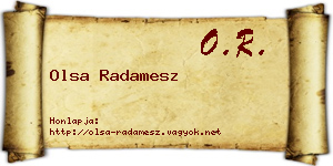 Olsa Radamesz névjegykártya